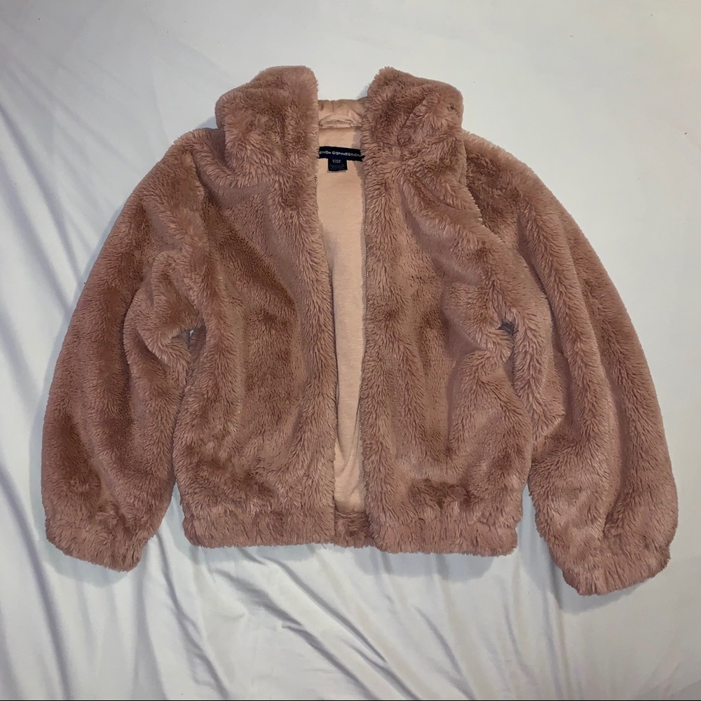 Pink fur coat